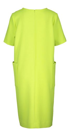 Green gloss jurk met ronde hals F-Dressa Furore