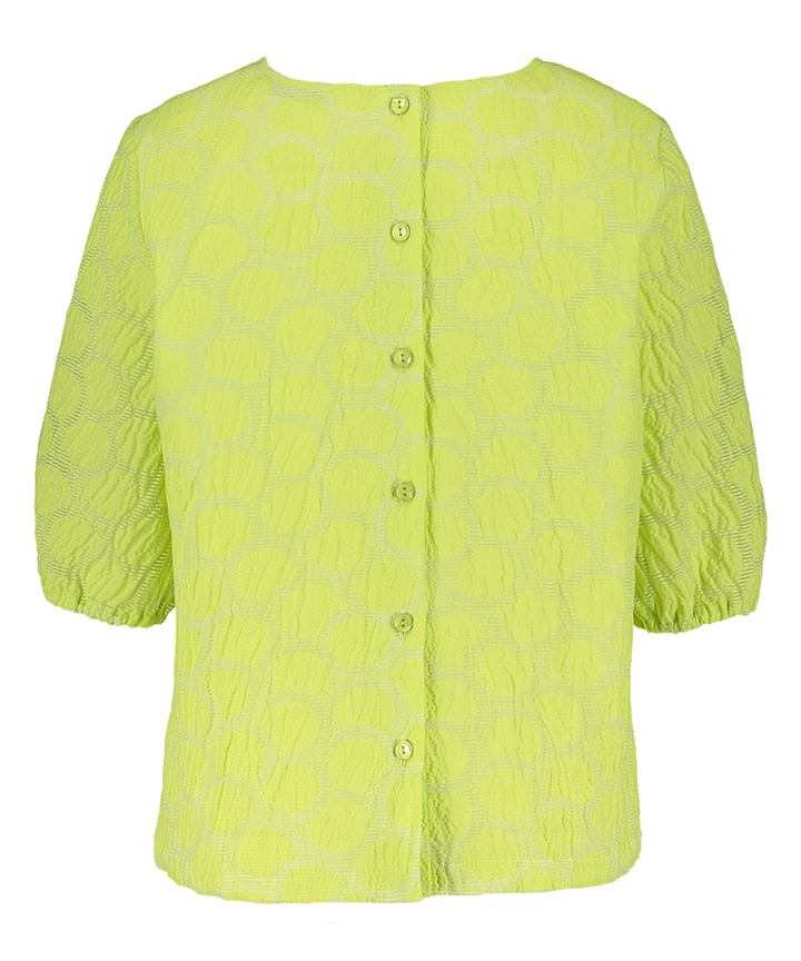 Green gloss blouse met driekwart mouwen Blowi Furore