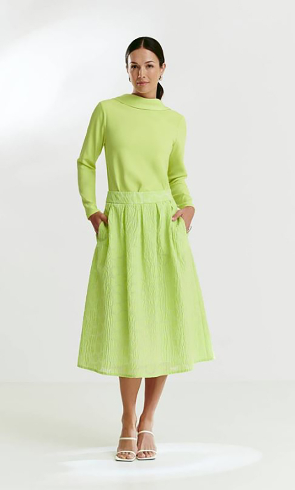Green gloss A-lijn rok Spark Furore