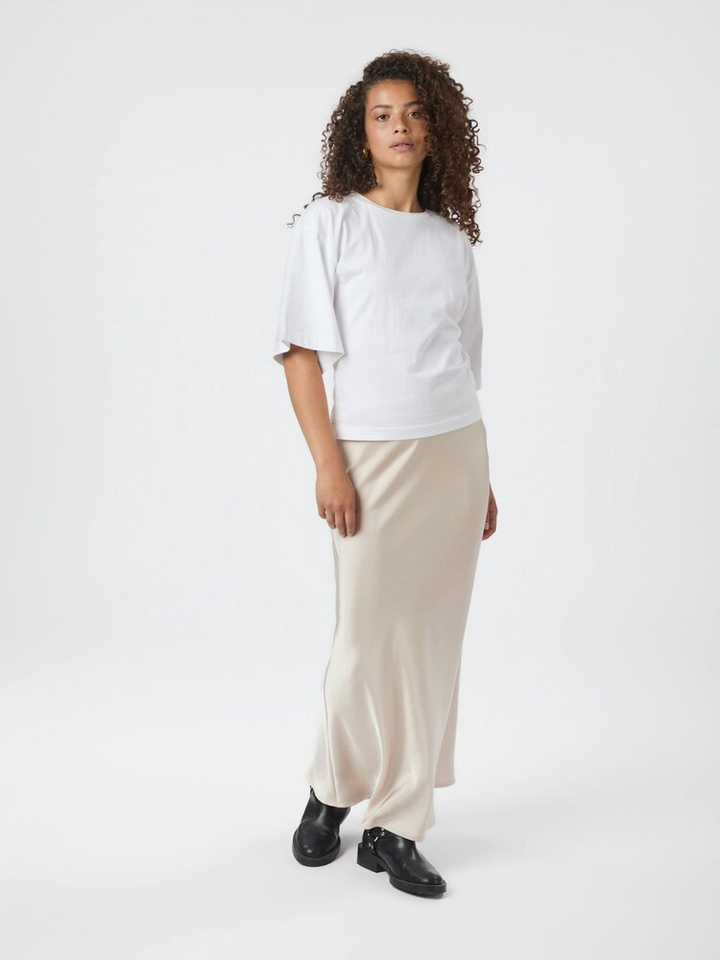 Parelmoerkleurige glanzende rok in satijnlook Vicky Neo Noir