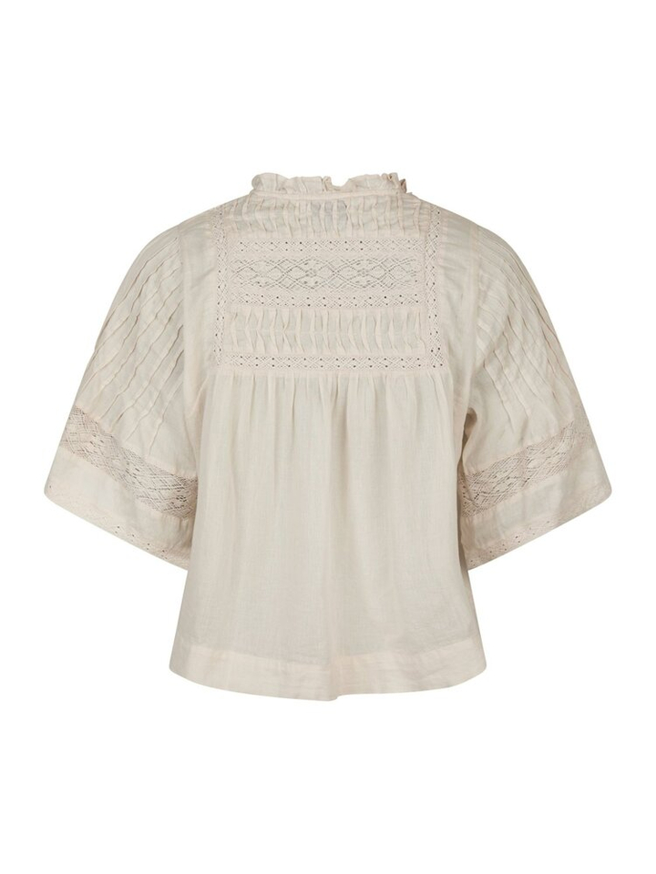 Licht beige bloes met broderie Siama Neo Noir 
