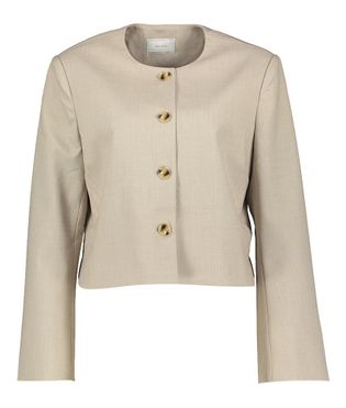 Neo Noir Beige vestje met houtlook knopen Flynn