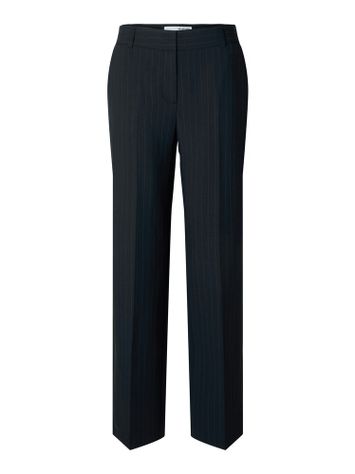 Donkerblauwe geklede broek met krijtstreep Selected