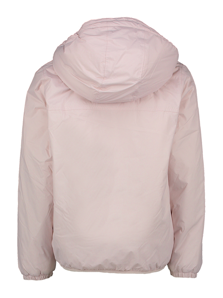 Roze jas met rits en kap in teddy stof K-Way