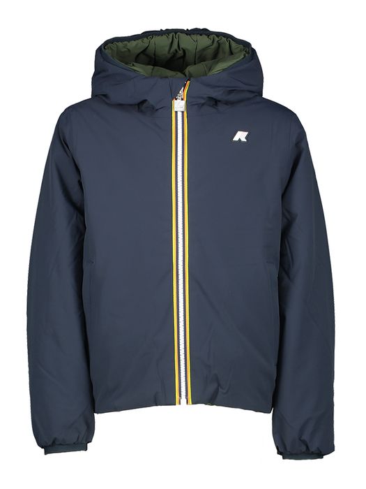 Donkerblauwe jas met kap Kway