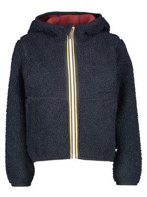 Blauwe reversible jas in teddy stof K-way