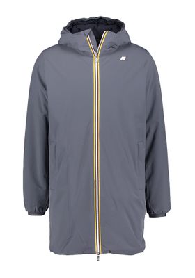 Blauwe regenjas met rits en merklogo K-Way