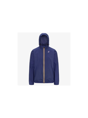 Blauwe regenjas met rits en kap K-Way