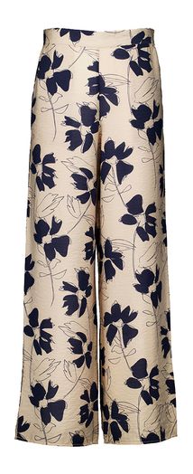 Bruinkleurige broek met zwarte print Vinicsa Vila
