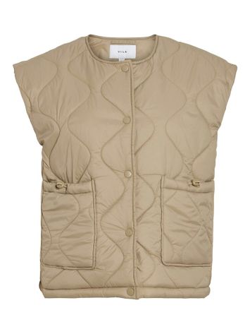 Mokka kleurige padded cropped bodywarmer Visibiria Vila