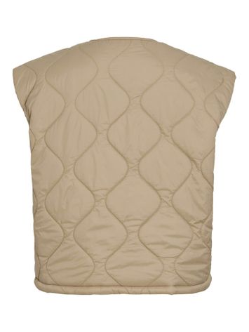 Mokka kleurige padded cropped bodywarmer Visibiria Vila