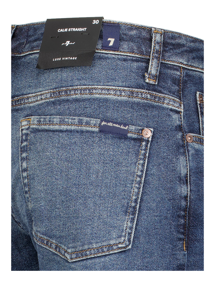 Blauwe straight jeans Calie For all Mankind