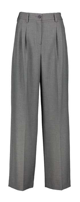 Grijze wijde broek met bandplooi Riani