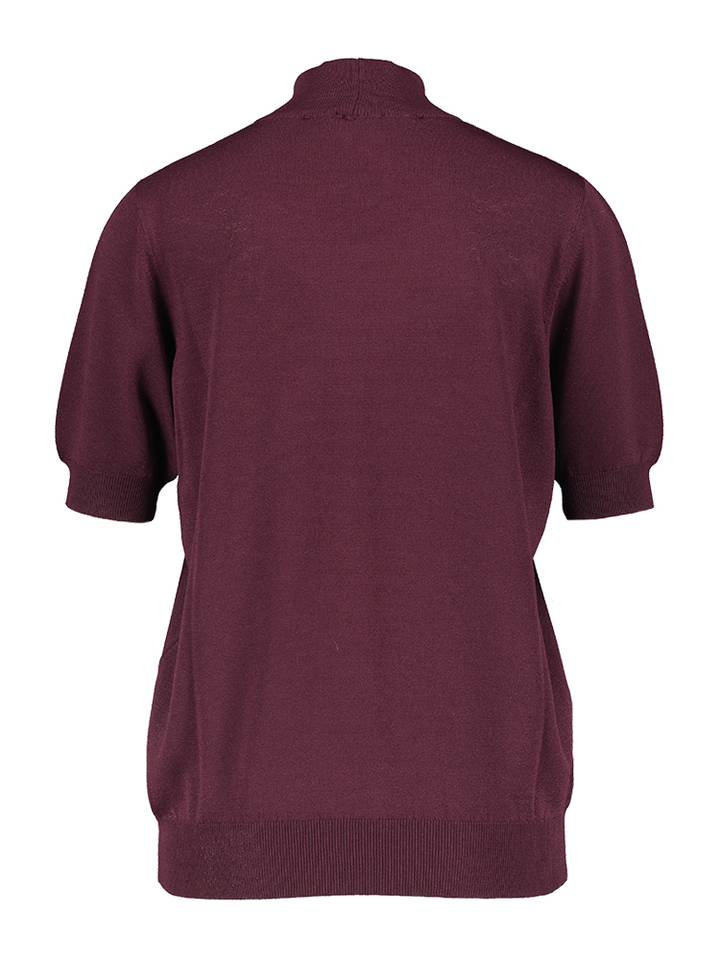 Bordeaux fijne pull met korte mouwen Riani