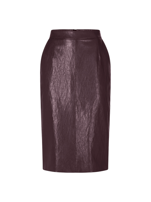 Bordeaux kleurige lederen rok Riani