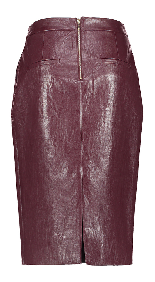 Bordeaux kleurige lederen rok Riani 