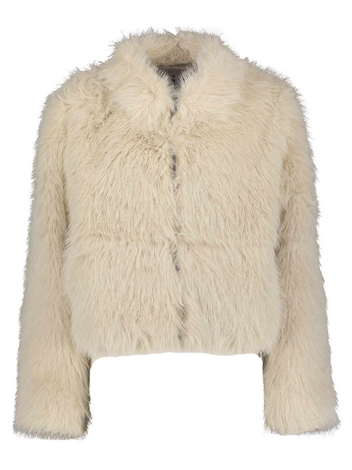 Beige jas in faux fur Saint Tropez 