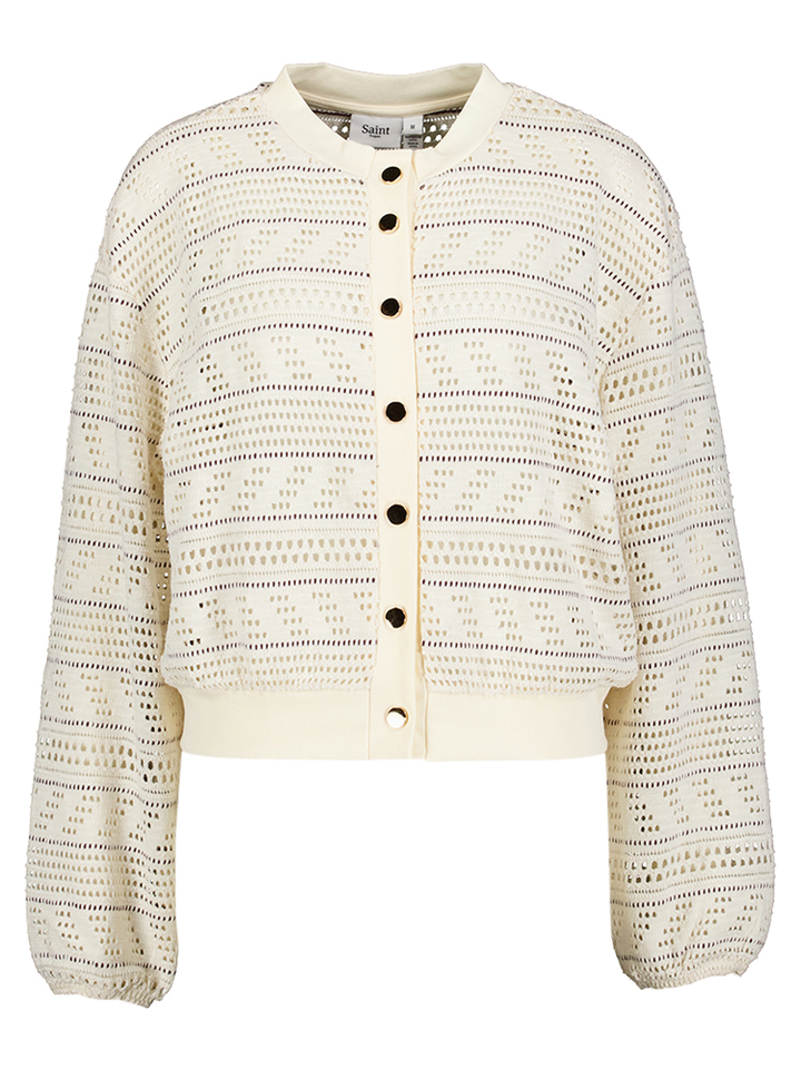 Creme kleurige gehaakte gilet Saint Tropez