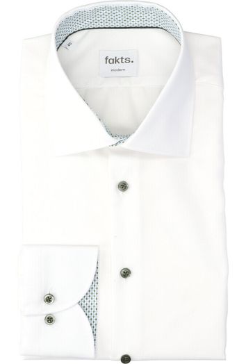 White uni katoenen hemd ( regular fit) met details en lange mouwen Fakts