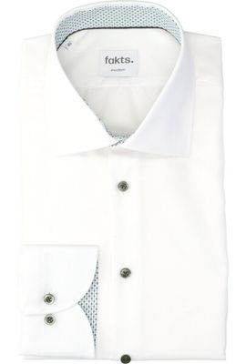White uni katoenen hemd ( regular fit) met details en lange mouwen Fakts