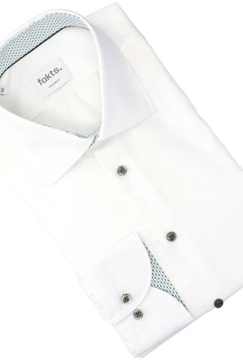 White uni katoenen hemd ( regular fit) met details en lange mouwen Fakts