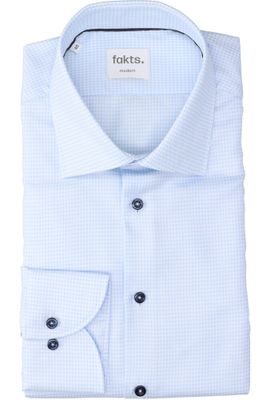 Blue light minimal katoenen hemd ( regular fit) met details en lange mouwen Fakts