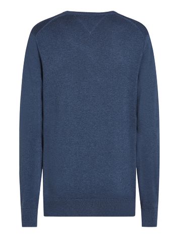 Blauwkleurige katoenen pull met ronde hals Tommy Hilfiger