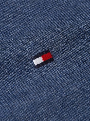 Blauwkleurige katoenen pull met ronde hals Tommy Hilfiger