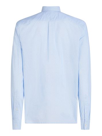 Wit katoenen hemd (regular fit) met lange mouwen in blauwe print Tommy Hilfiger