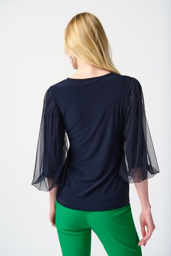 Zwarte bloes met voile mouwen Joseph RIbkoff 