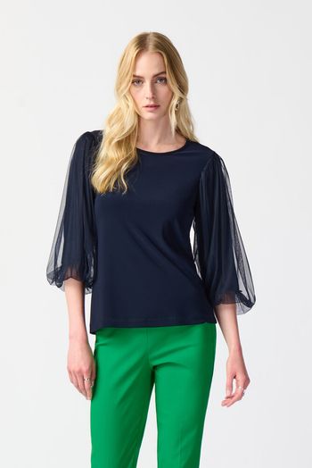 Zwarte bloes met voile mouwen Joseph RIbkoff 