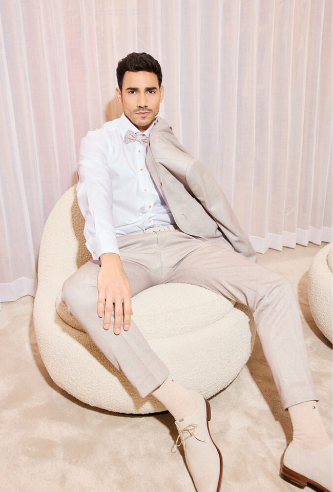 Beige kostuumbroek Roy Robson