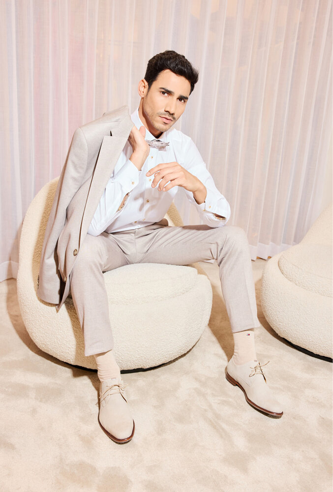 Beige kostuumbroek Roy Robson