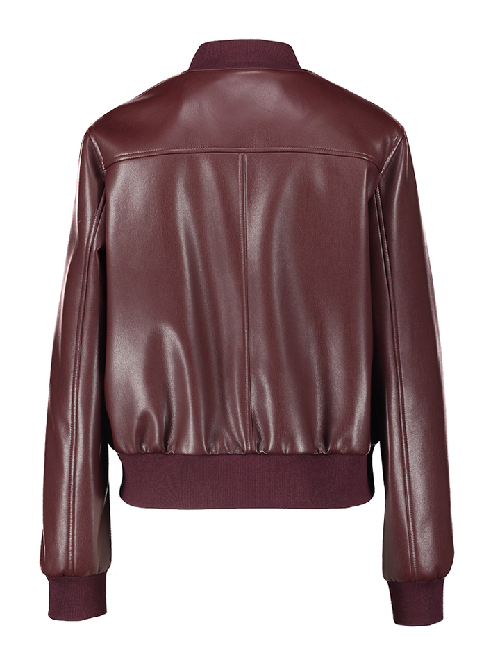 Bordeaux jasje in imitatieleer Twinset