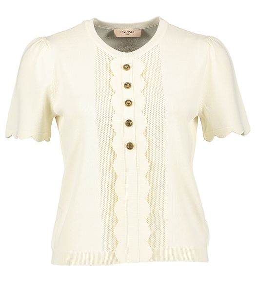 Beige top met knoopdetail Twinset Milano