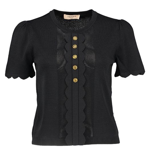 Zwarte top met knoopdetail Twinset Milano