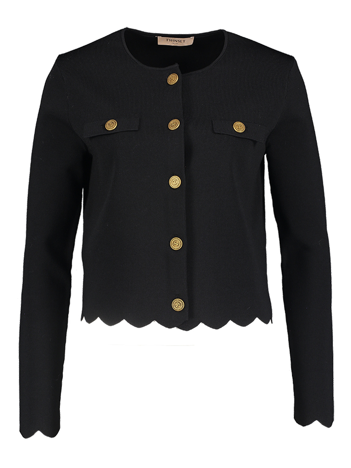 Zwarte gilet met gouden knopen Twinset 