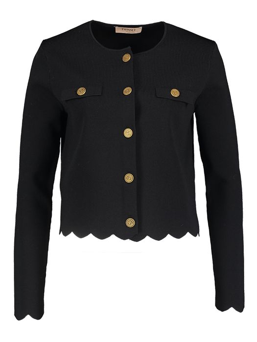 Zwarte gilet met gouden knopen Twinset