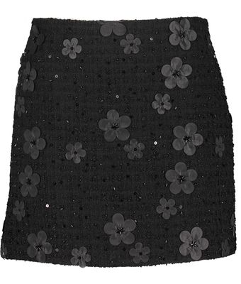 Zwarte korte rok met bloemenprint Twinset