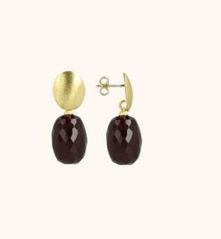 Lott Gioelli Bordeaux oorbellen Romijn quartz Lott Gioeilli