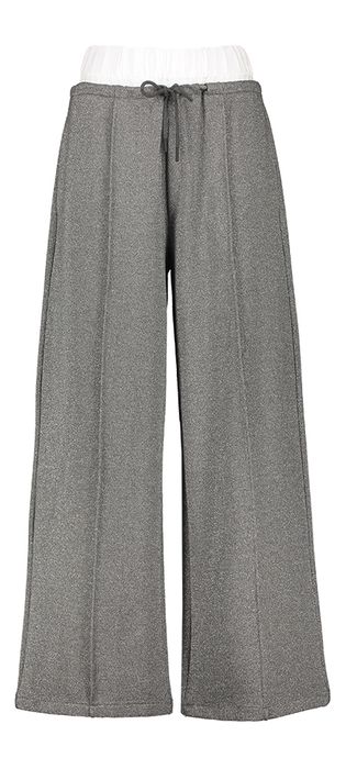 Grijze lange broek met glitterdraad Eleh