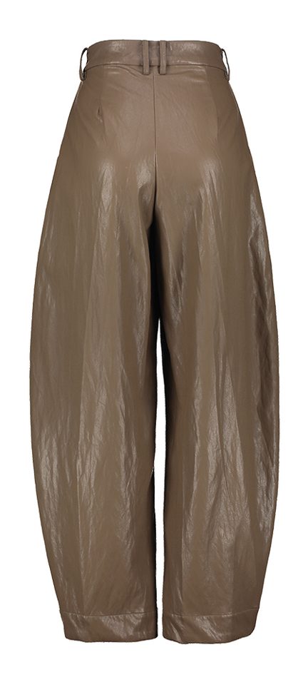 Donkerbruine lederlook broek Eleh 