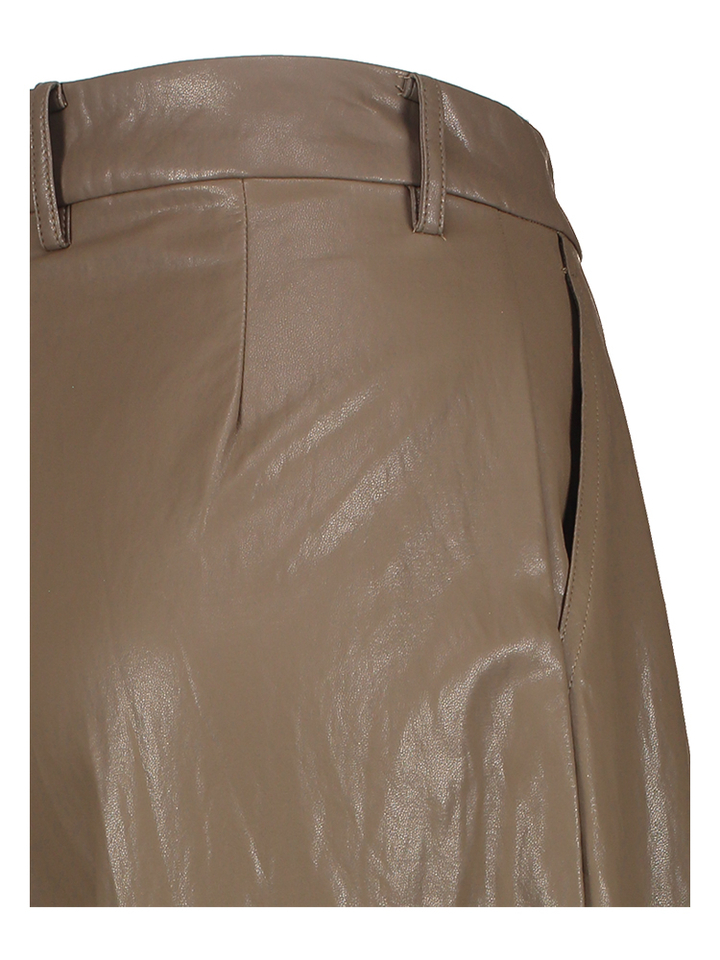 Donkerbruine lederlook broek Eleh 