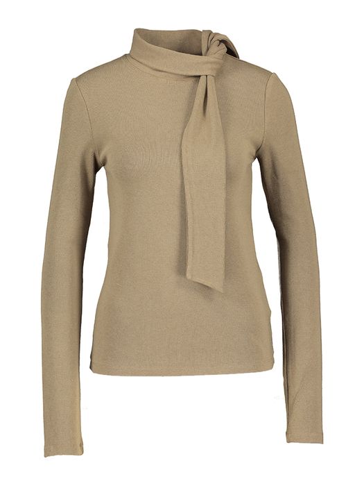 Kaki pull met knoopdetail Eleh