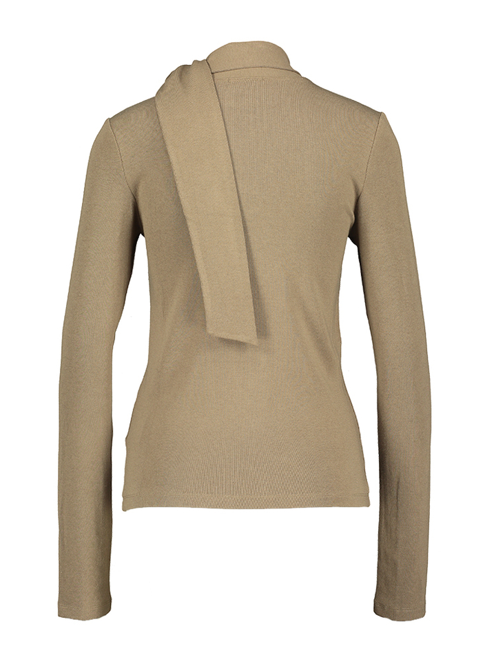 Kaki pull met knoopdetail Eleh