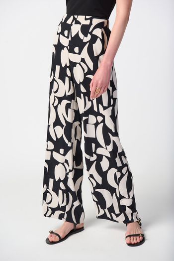 Zwart beige gevlekte broek Joseph Ribkoff