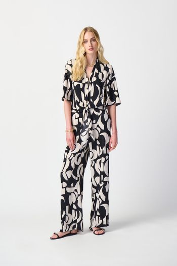 Zwart beige gevlekte broek Joseph Ribkoff