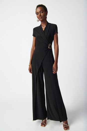 Zwarte jumpsuit met boekel Joseph Ribkoff
