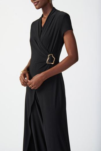 Zwarte jumpsuit met boekel Joseph Ribkoff