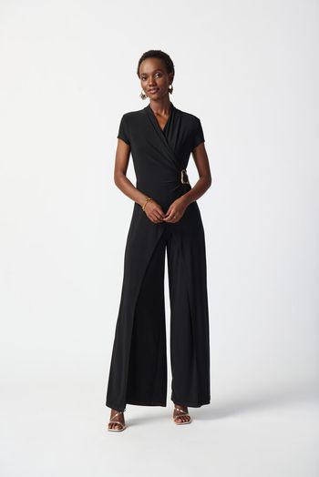 Zwarte jumpsuit met boekel Joseph Ribkoff